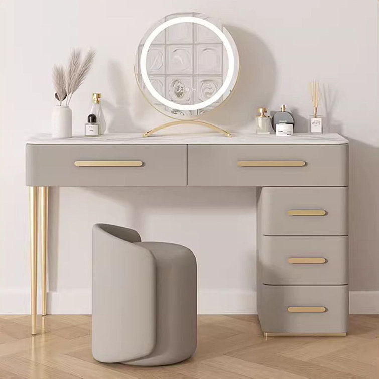 Orren Ellis Makeup Vanity with Light mirror,5 drawers Wayfair